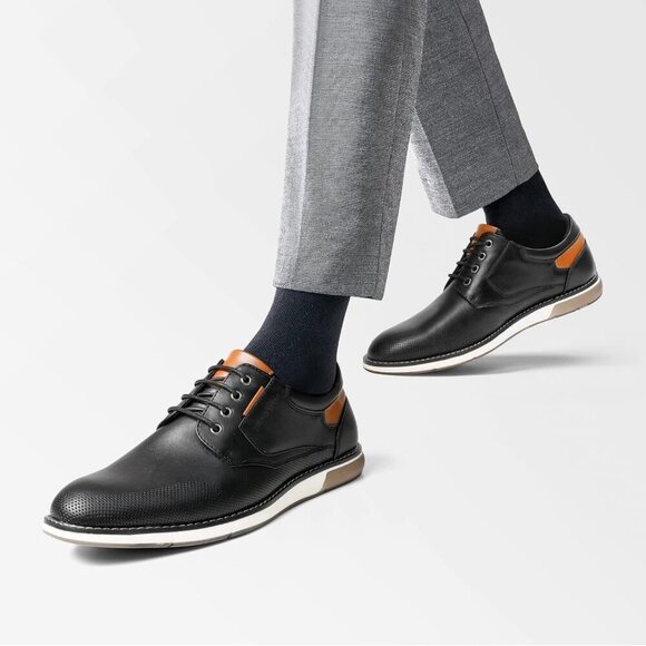 Casual Dress Oxfords Shoes Men\'s Black Business Formal Comfort Derby Sneakers